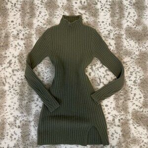 Aritzia Hush Knit Station Dress Chenille turtleneck mini dress